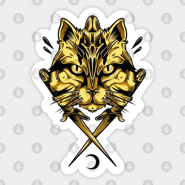 Golden Cat’s Sais Sticker by Scottconnick